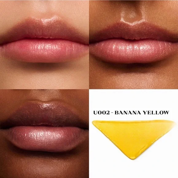 PRADA new Banana Yellow U002 Hydrating Lip Balm with Jojoba Oil Glow Lipstick - Picture 4 of 13